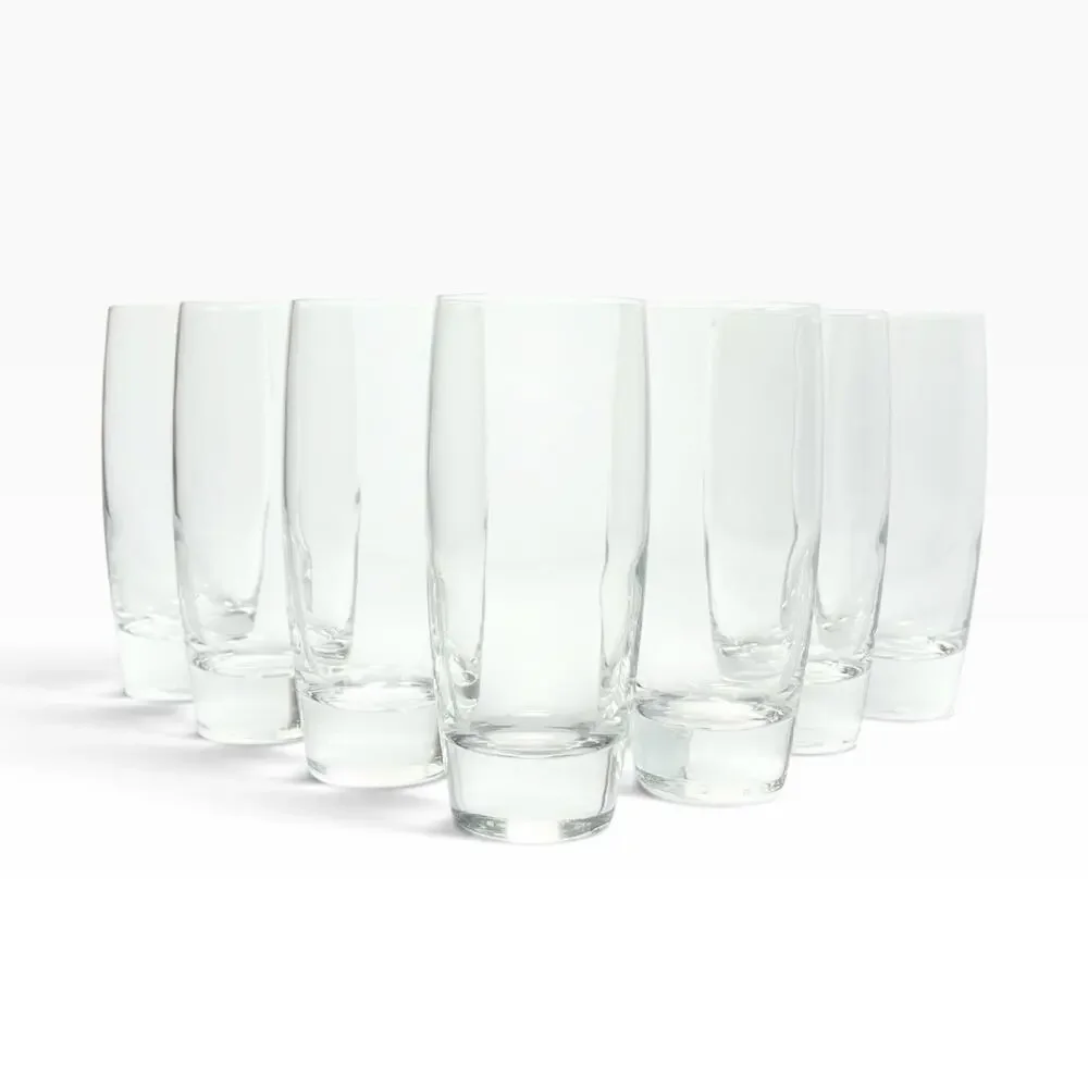 Luigi Bormioli “Michelangelo” 7 Tumbler Highball Drinking Glasses 6 1/4” 14oz